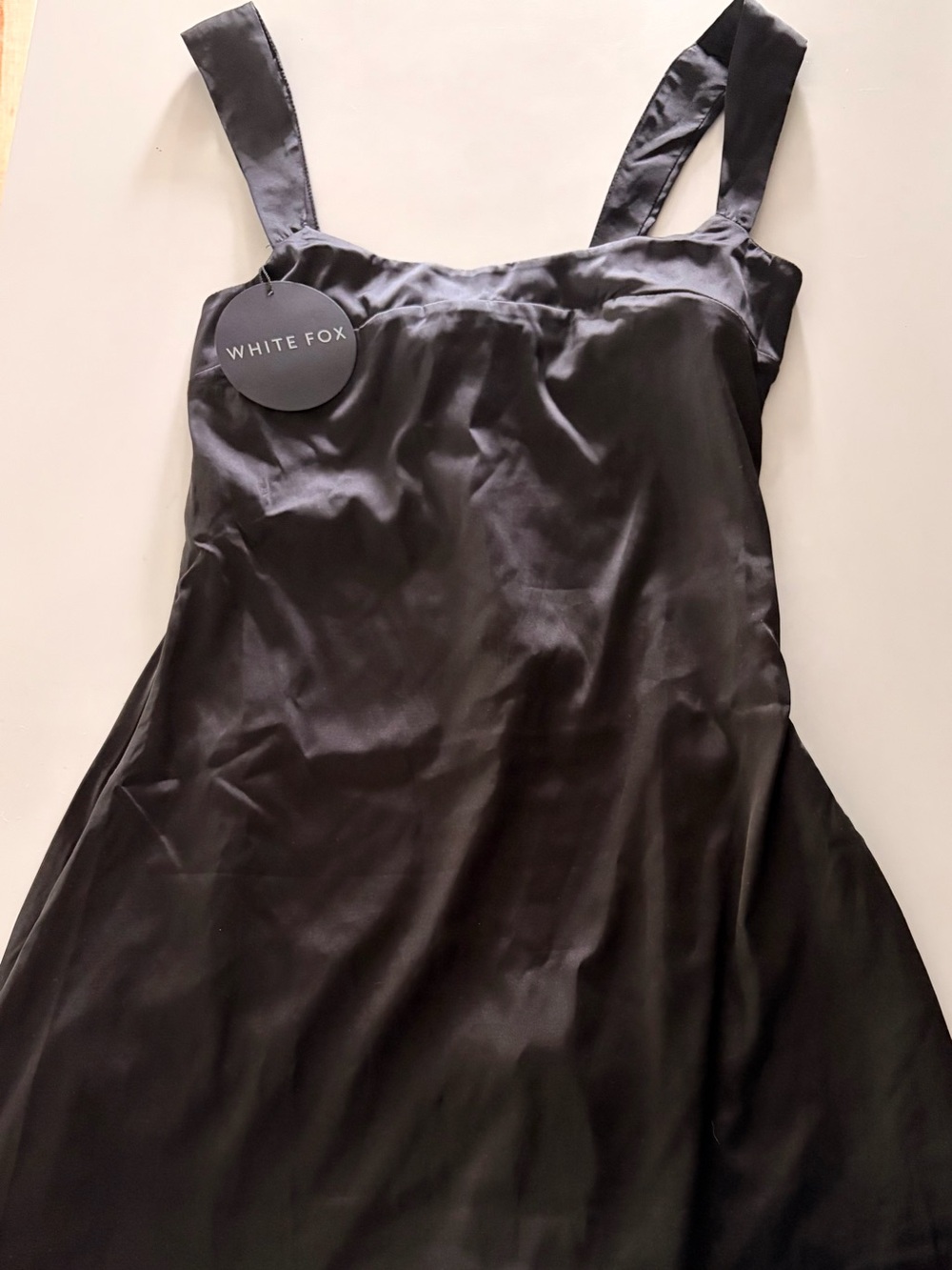 White Fox Boutique Black Satin Slip Dress